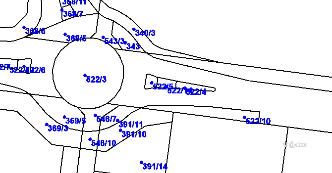 Parcela st. 522/14 v KÚ Čechovice u Prostějova, Katastrální mapa