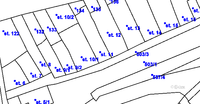 Parcela st. 11 v KÚ Čechovice u Prostějova, Katastrální mapa