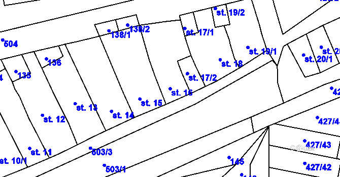 Parcela st. 16 v KÚ Čechovice u Prostějova, Katastrální mapa