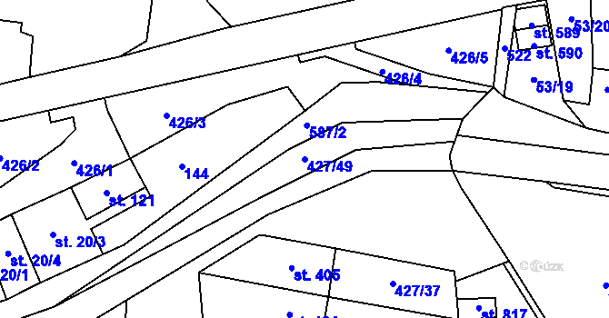 Parcela st. 427/49 v KÚ Čechovice u Prostějova, Katastrální mapa