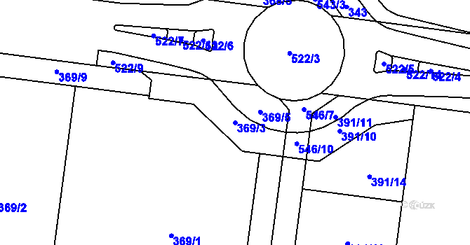 Parcela st. 369/3 v KÚ Čechovice u Prostějova, Katastrální mapa