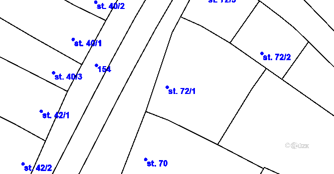 Parcela st. 72/1 v KÚ Domamyslice, Katastrální mapa
