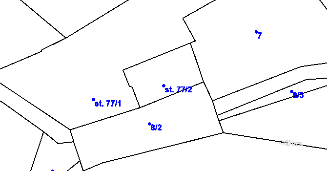 Parcela st. 77/2 v KÚ Domamyslice, Katastrální mapa