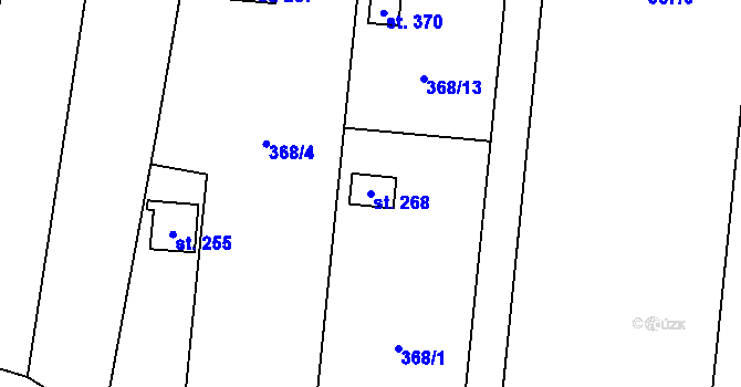 Parcela st. 268 v KÚ Domamyslice, Katastrální mapa