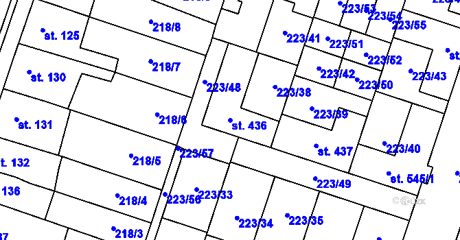 Parcela st. 436 v KÚ Domamyslice, Katastrální mapa