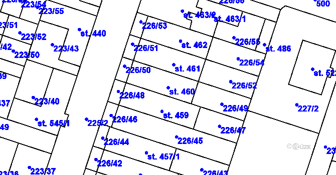 Parcela st. 460 v KÚ Domamyslice, Katastrální mapa