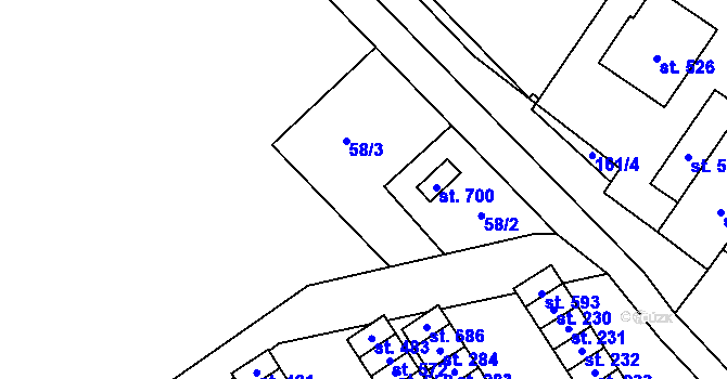 Parcela st. 495 v KÚ Domamyslice, Katastrální mapa