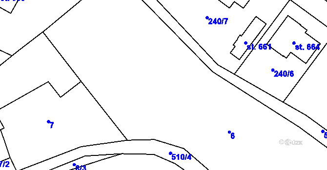 Parcela st. 6 v KÚ Domamyslice, Katastrální mapa