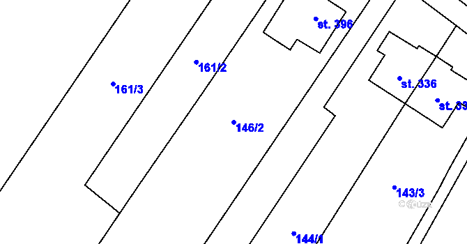 Parcela st. 146/2 v KÚ Domamyslice, Katastrální mapa
