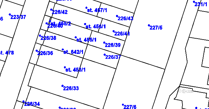 Parcela st. 226/37 v KÚ Domamyslice, Katastrální mapa