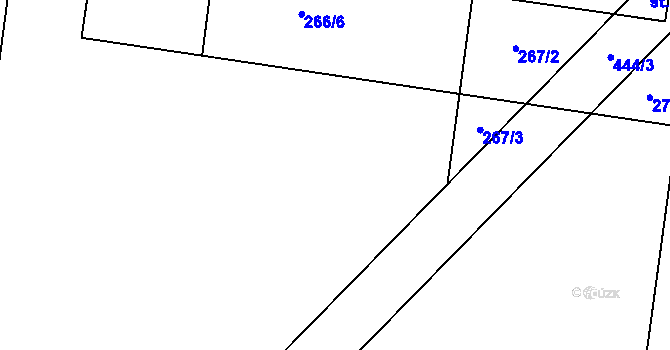 Parcela st. 266/2 v KÚ Domamyslice, Katastrální mapa