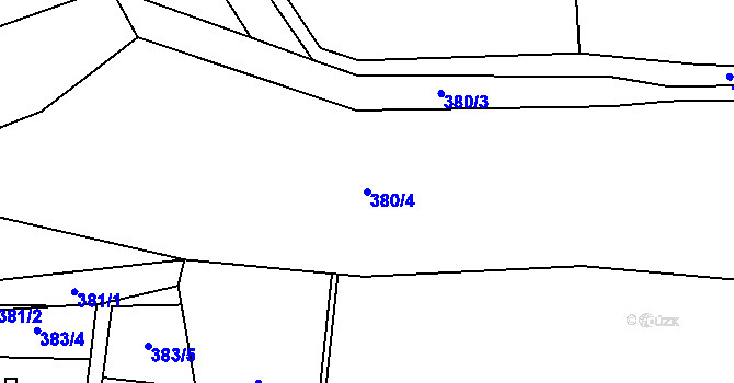 Parcela st. 380/4 v KÚ Domamyslice, Katastrální mapa