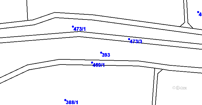 Parcela st. 393 v KÚ Domamyslice, Katastrální mapa