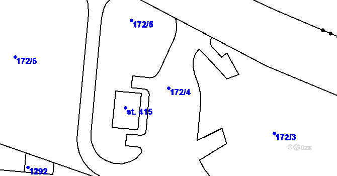 Parcela st. 172/4 v KÚ Domamyslice, Katastrální mapa