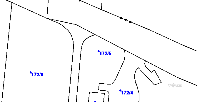Parcela st. 172/5 v KÚ Domamyslice, Katastrální mapa