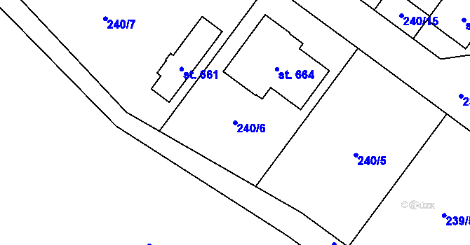 Parcela st. 240/6 v KÚ Domamyslice, Katastrální mapa