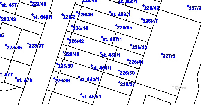 Parcela st. 456/1 v KÚ Domamyslice, Katastrální mapa