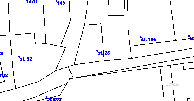 Parcela st. 23 v KÚ Čechtice, Katastrální mapa