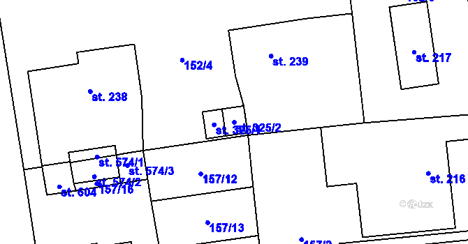 Parcela st. 325/2 v KÚ Čechtice, Katastrální mapa