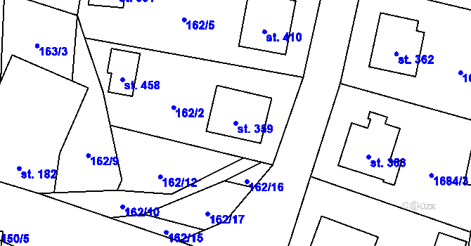 Parcela st. 359 v KÚ Čechtice, Katastrální mapa