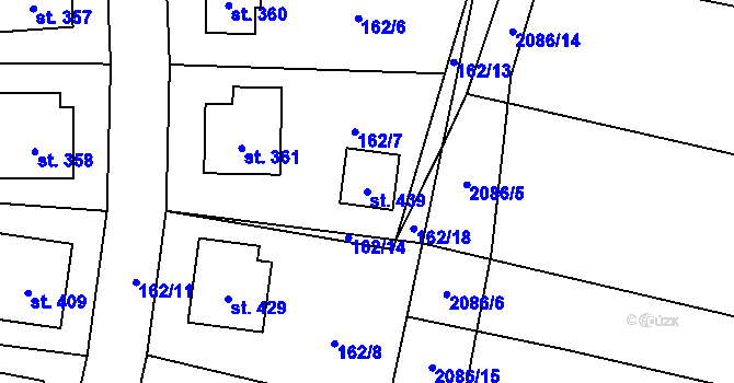 Parcela st. 439 v KÚ Čechtice, Katastrální mapa