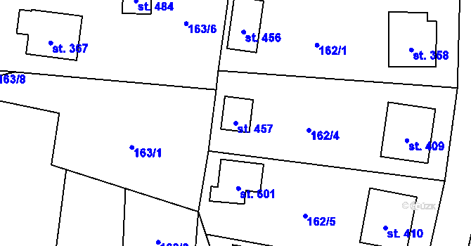 Parcela st. 457 v KÚ Čechtice, Katastrální mapa