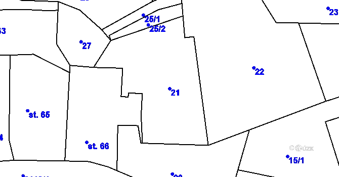 Parcela st. 21 v KÚ Čechtice, Katastrální mapa