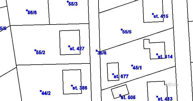 Parcela st. 35/6 v KÚ Čechtice, Katastrální mapa