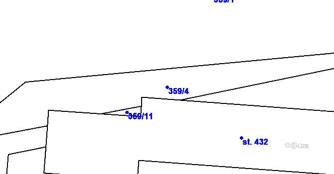 Parcela st. 359/4 v KÚ Čechtice, Katastrální mapa