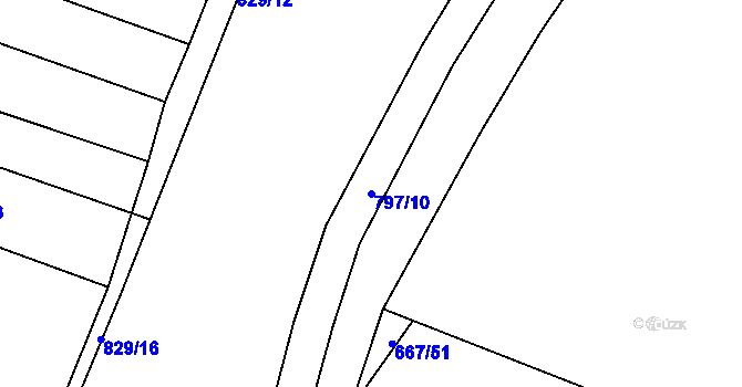 Parcela st. 797/10 v KÚ Čechtice, Katastrální mapa