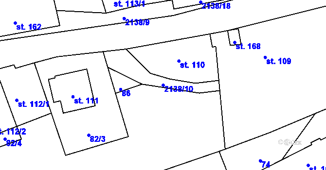 Parcela st. 2138/10 v KÚ Čechtice, Katastrální mapa