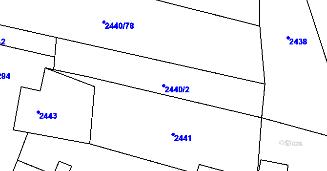 Parcela st. 2440/2 v KÚ Čechtice, Katastrální mapa