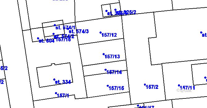 Parcela st. 157/13 v KÚ Čechtice, Katastrální mapa