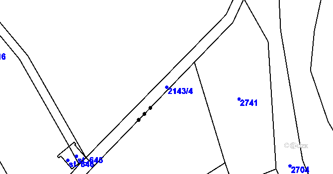 Parcela st. 2143/4 v KÚ Čechtice, Katastrální mapa
