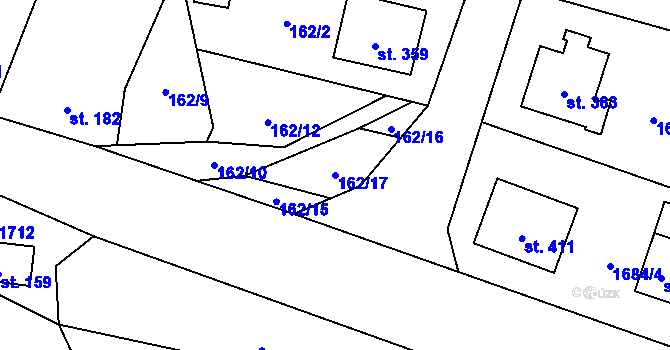 Parcela st. 162/17 v KÚ Čechtice, Katastrální mapa