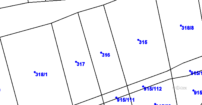 Parcela st. 316 v KÚ Čechtice, Katastrální mapa