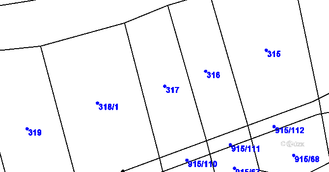 Parcela st. 317 v KÚ Čechtice, Katastrální mapa