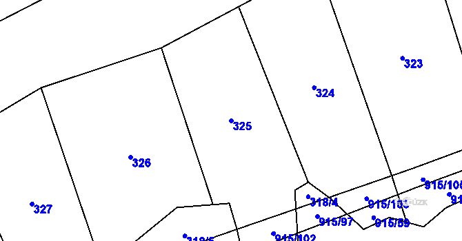 Parcela st. 325 v KÚ Čechtice, Katastrální mapa