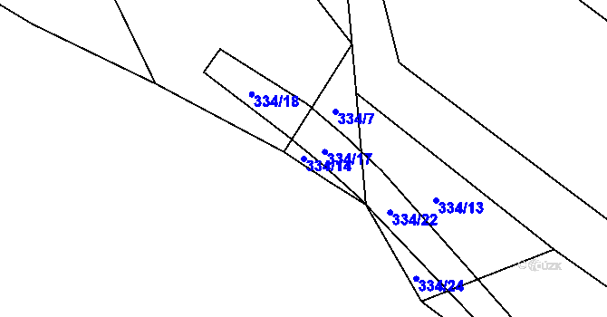 Parcela st. 334/14 v KÚ Čechtice, Katastrální mapa
