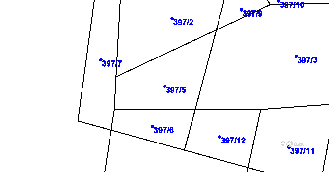 Parcela st. 397/5 v KÚ Čechtice, Katastrální mapa