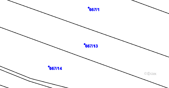 Parcela st. 667/13 v KÚ Čechtice, Katastrální mapa