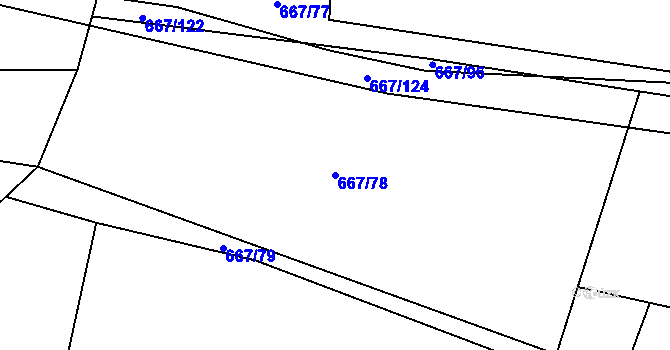 Parcela st. 667/78 v KÚ Čechtice, Katastrální mapa