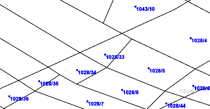 Parcela st. 1028/33 v KÚ Čechtice, Katastrální mapa