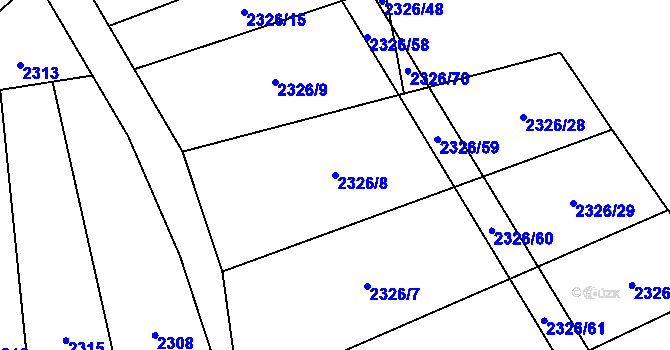 Parcela st. 2326/8 v KÚ Čechtice, Katastrální mapa