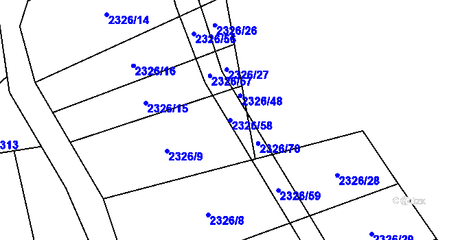 Parcela st. 2326/58 v KÚ Čechtice, Katastrální mapa