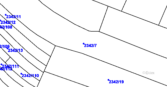 Parcela st. 2342/7 v KÚ Čechtice, Katastrální mapa