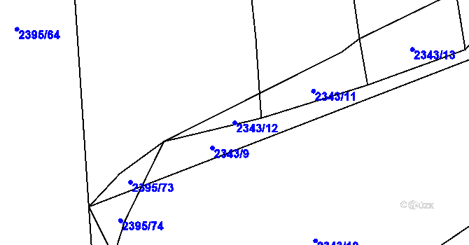 Parcela st. 2343/12 v KÚ Čechtice, Katastrální mapa
