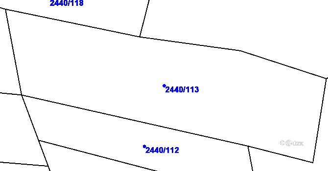 Parcela st. 2440/113 v KÚ Čechtice, Katastrální mapa