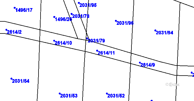 Parcela st. 2614/11 v KÚ Čechtice, Katastrální mapa