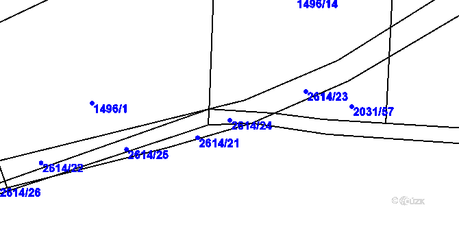 Parcela st. 2614/24 v KÚ Čechtice, Katastrální mapa